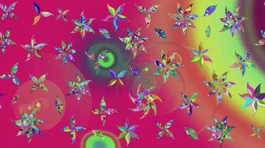 Raster illüstrasyonu. Çiçekli karalama şeklinde Raster çiçek deseni. Nazikçe, yaz çiçekleri mor ve pembe renklerde..