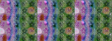 Raster illüstrasyonu. Yeşil renkli çiçekler. Çiçek süsü ile kusursuz desen.