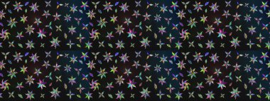 Moda baskıları için zarif bir şablon. Motley illüstrasyonu. Küçük çiçekte güzel bir desen. Çiçekli bahar çiçekleri. Küçük renkli çiçekler..