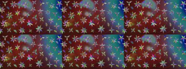 Renkli Yaz Temalı eskiz kalıbı. Güzel kumaş deseni. Raster Illustrasyon 'daki Çiçek Deseni' nin son moda çizimi. Düz Çiçek Elementleri Tasarımı.