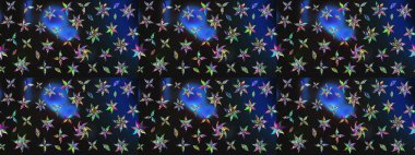 Çizim kalıbı. Renkli süs kenarı. Gri ve mavi renklerde. Raster illüstrasyonu. Çiçek duvar kağıdı. Hint süsü..