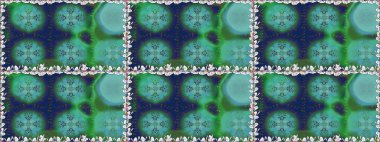 Zarif, parlak ve kusursuz mavi ve yeşil çiçek desenli tasarım. Sabıka baskıları, bebek kıyafetleri, duvar kâğıtları, paket kutuları vb..