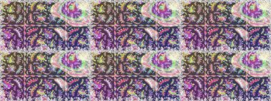 Tarafsız ve gri renklerde çiçekler. Hediye ambalaj kağıdı, tebrik kartları, posterler ve pankart tasarımı. Raster düz çiçekleri pürüzsüz desen.