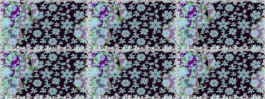 Raster illüstrasyonu. Tarafsız ve siyah renklerde. Çiçekli güzel suluboya desen.