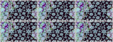 Raster illüstrasyonu. Tarafsız ve siyah renklerde. Çiçekli güzel suluboya desen.