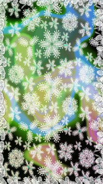 Tarafsız ve yeşil renklerde yaz çiçekleri. Raster deseni. Küçük çiçekteki sevimli çiçek deseni. Raster illüstrasyonu.