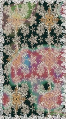 Raster Çiçek İllüstrasyonu güzel tekstil. Tarafsız ve gri renklerde etnik çiçeklerle kusursuz bir desen..