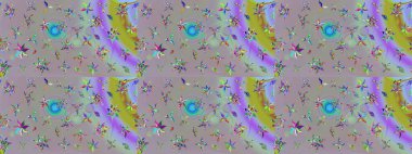 Raster illüstrasyonu. Şirin çiçekli eskiz deseni ve gri ve nötr renklerde yapraklar, suluboya çiçek deseni, duvar kağıdı, kart veya kumaş için fayanslı.