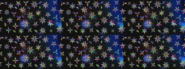 Raster çiçek desenleri çiziyor. Vadinin çiçekleri gri ve mavi renklerde.