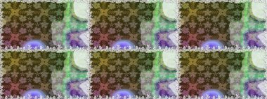 Tarafsız ve kahverengi renkli çiçekler suluboya stilinde. Raster illüstrasyonunda kusursuz çiçek deseni.