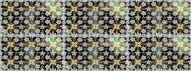 Gri ve siyah renkli parlak çiçekli halı desenli..