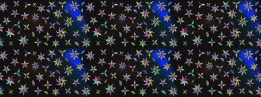 Raster illüstrasyonu. Çiçek desenli çizim. Raster illüstrasyonu. Asya tekstil tarzında. Gri ve mavi renkte çiçekler.