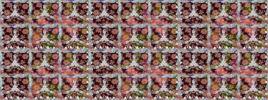 Çiçek. Kahverengi renklerde. Kusursuz dekoratif arka plan, çiçek mandala. Raster illüstrasyonu.