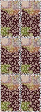 Kahverengi renkli çiçekler. Renkli Bahar Temalı, pürüzsüz bir arka plan. Çiçekli, suluboya desenli kusursuz çiçek deseni. Düz Çiçek Elementleri Tasarım Raster illüstrasyonu.