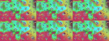 Yeşil ve pembe renklerde. Anti-stres için soyut örnek sayfası. Raster illüstrasyonu.