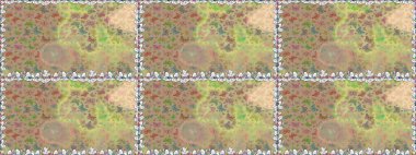 Raster illüstrasyonu. Güzel bir kumaş tasarımı. Bej ve nötr renklerde bir resim. Dekoratif el çizimi kelebekler.