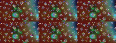 Kahverengi ve kırmızı renkte çiçekler. Tropik çiçekler. Gömlek çizimi Arkaplan Deseni.