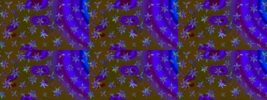 Raster illüstrasyonundaki çiçek desenli çizim. Renkli Bahar Teması eskiz kalıbı. Süslü kumaş deseni. Düz Çiçek Elementleri Tasarımı.