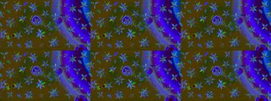 Raster suluboya çiçek deseni, narin çiçekler, kahverengi ve mavi çiçekler, tebrik kartı şablonu. Raster Güzel kumaş deseni.