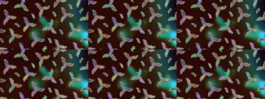 Renkli elementlerle Raster ilginç desen.