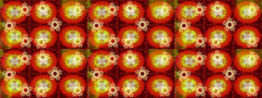 Kış kar taneleri, raster arka plan. Yüzey için tekrarlanan doku, ambalaj kağıdı, kırmızı ve turuncu renkte kar tanesi.