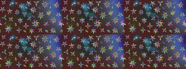 Raster Çiçek İllüstrasyonu 'nun şirin tekstili. Kahverengi ve mor renkli etnik çiçeklerle zarif bir eskiz deseni..