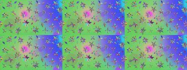 Raster deseni. Süslü kumaş deseni. Çiçekli çiçek deseni, suluboya..