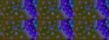 Raster suluboya çiçek deseni, narin çiçekler, kahverengi ve mavi çiçekler, tebrik kartı şablonu. Raster Güzel kumaş deseni.