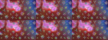 Kumaş, duvar kağıdı ve kağıt üzerine baskı yapmak için gelişen arka plan. Eski usul küçük çiçekli şirin bir eskiz deseni. Raster illüstrasyonu. Moda arka planında parlak buketler.