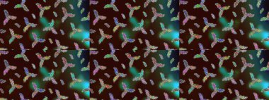 Renkli elementlerle Raster ilginç desen.