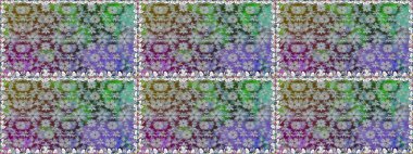 Raster illüstrasyonu. Renkli Bahar Temalı Kusursuz Arkaplan. Düz Çiçek Elementleri Tasarımı. Zarif çiçekler, gri renkte suluboya..