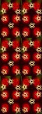 Raster illüstrasyon kar taneleri. Güzel dekorasyon. Kışın sembolü. Kırmızı, kahverengi ve siyah renklerde ayrık suluboya kar taneleri.