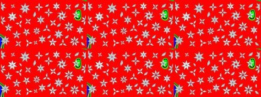 Tropik çiçek desenleri. Kırmızı ve nötr renklerde çiçekler. Raster illüstrasyonu.