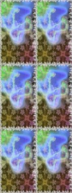 Düz Çiçek Elementleri Tasarımı. Renkli Bahar Temalı Kusursuz Arkaplan. Çiçeksel fantezi tasarımı. Parlak bir arka planda..