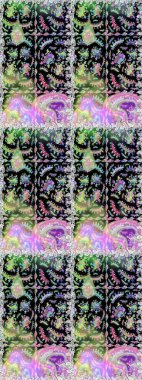 Tarafsız ve siyah renklerde. 3 boyutlu çiçekler, pürüzsüz. Raster illüstrasyonu.