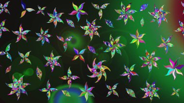 Çiçek çelengi. Raster illüstrasyonu. Kıvırcık, parlak örgü. Eski moda arka plan. Güzel, parlak, pürüzsüz kumaş, tuval. Desen, çizim, çiçek sınırı..