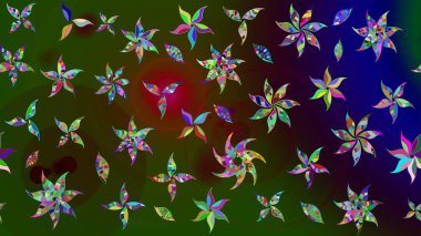 Zentangle soyut çiçekleri. Raster illüstrasyonu. Renkli Bahar Teması eskiz kalıbı. Düz Çiçek Elementleri Tasarımı. Karalama çiçeği. Şirin kumaş deseni.