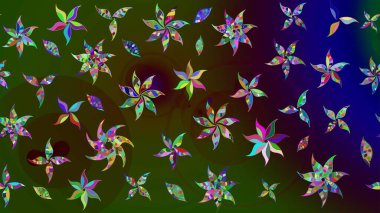 Yeşil ve kahverengi renkte çiçekler olan bir çiçek deseni çiz. Suluboya tarzında yeşil ve kahverengi renkte çiçekler.