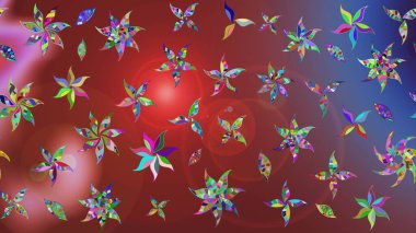 Çiçek. Taslak dekoratif arka plan, çiçek mandala. Raster illüstrasyonu. Kahverengi ve kırmızı renklerde.