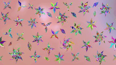 Hediye ambalaj kağıdı, tebrik kartları, posterler ve pankart tasarımı. Tarafsız ve pembe renklerde çiçekler. Raster düz çiçek çizim deseni.