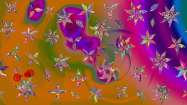 Karalama çiçekleri çizim kalıbı. Sanat ilham verici ve mor renkli çiçekler ve arkasında izler bırakır. Turuncu ve mor el çizimi desen. Raster deseni.