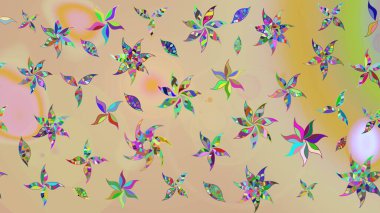 Düz Çiçek Elementleri Tasarımı. Bej ve nötr renklerde zarif çiçek buketi suluboya. Raster illüstrasyonu. Renkli Bahar Teması çizim şablonu.