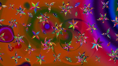 Zarif, parlak ve eskiz kahverengi ve kırmızı çiçek desenli tasarım. Raster. Sabıka baskıları, bebek kıyafetleri, duvar kâğıtları, paket kutuları vb..