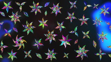 Raster Güzel kumaş deseni. Raster suluboya çiçek deseni, narin çiçekler, gri ve mavi çiçekler, tebrik kartı şablonu..