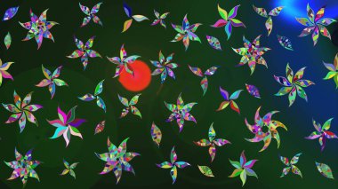 Çiçekli karalama şeklinde Raster çiçek deseni. Nazik, narin çiçek arkaplanı. Mavi ve gri renkte çiçekler.