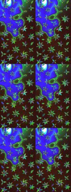 Robot resim. Küçük renkli çiçekler. Küçük çiçekte güzel bir desen. Çiçekli bahar çiçekleri. Motley illüstrasyonu. Moda baskıları için zarif bir şablon.