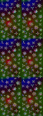 Düz Çiçek Elementleri Tasarımı. Renkli Bahar Teması eskiz kalıbı. Yeşil ve kahverengi renkli çiçekler. Raster illüstrasyonunda çiçek deseni çizimi.