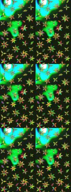 Raster Şirin kumaş deseni. Eskiz klasiği. Renkli Bahar Teması eskiz kalıbı. Düz Çiçek Elementleri Tasarımı.