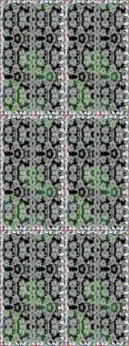 Raster illüstrasyonu. Asyalı tekstil renkleri. Kusursuz çiçek deseni.