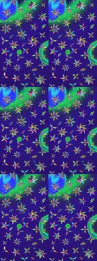 Robot resim. Küçük çiçekteki sevimli çiçek deseni. Raster illüstrasyonu.